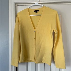 Land’s End Cashmere Cardigan - Yellow - Small